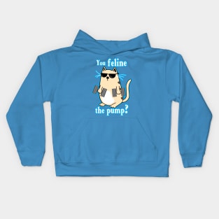 Fitness Funny, gym girl, fitness girl, cat lover Kids Hoodie